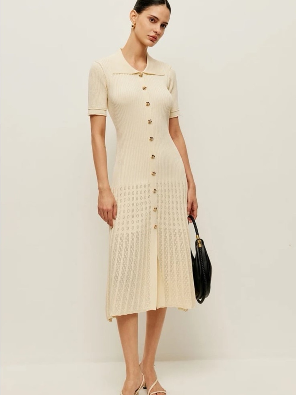 NWT Commense beige knit polo dress size M - Picture 9 of 9
